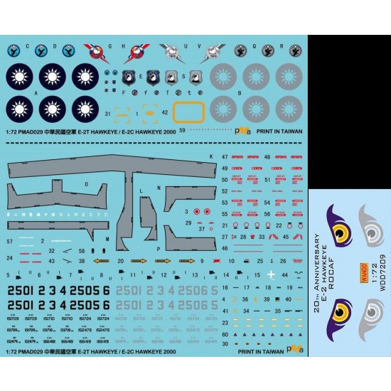 1 72 ROCAF E 2C HAWKEYE 20th Anniversary BIG EYE LIVERY Decal WAN 1-72-rocaf-e-2c-hawkeye-20th-anniversary-big-eye-livery-decal-wan
