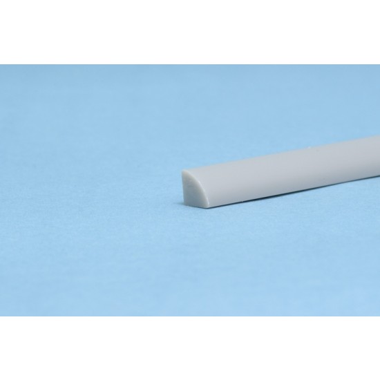 Styrene/PS 1/4 Round Rod (radius: 1.00mm, length: 250mm, 8pcs, gray)