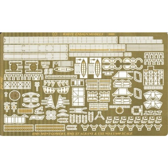 1/400 USN/RN Four-Stack Destroyer Detail-up Set for Mirage/Airfix kit (1 PE Sheet)