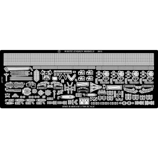 1/700 HMS Barham 1941 Detail-up Set for Trumpeter kit (1 Photo-Etched Sheet)
