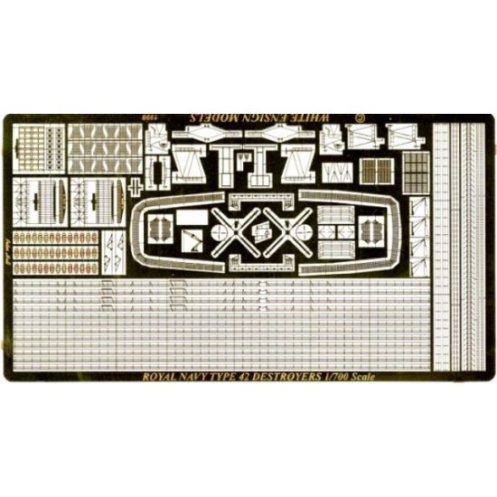 1/700 Royal Navy Type 42 Destroyer Detail-up Set for Dragon/Skywave/Revell kit(1 PE Sheet)