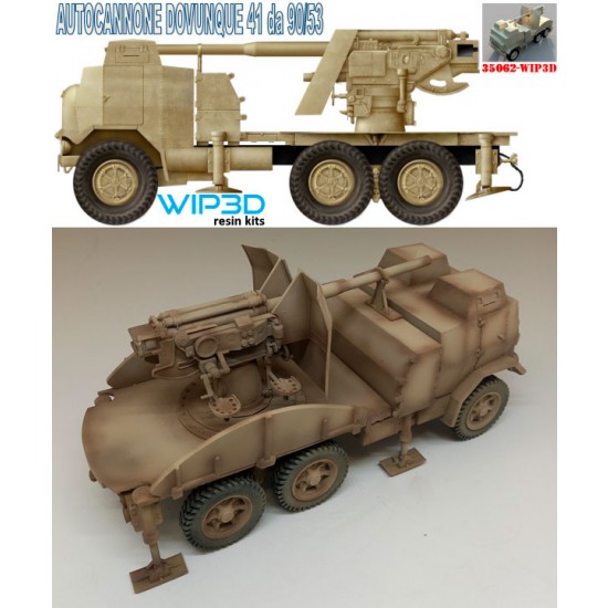 1/35 DOVUNQUE 90/53 Anti-tank self-propelled Truck-mounted Gun on 41 Resin kit