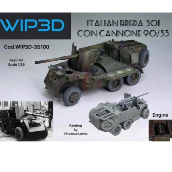 1/35 Italian Breda 501 With Cannon 90/53 Resin Kit
