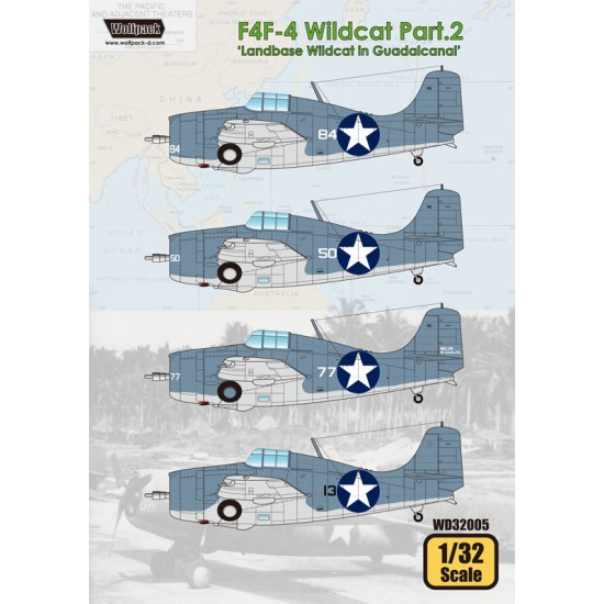 1/32 F4F-4 Wildcat Decals Part.2 "Landbase Wildcat in Guadalcanal" for Revell/Trumpeter