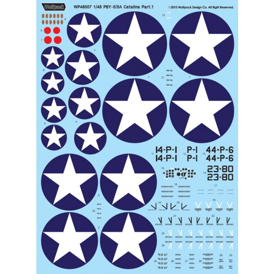 1/48 PBY Catalina Decals Part.1 "Pacific Theatre" (PBY-5/5A) for Revell kit