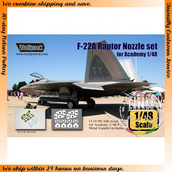 1/48 F-22A Raptor Nozzle Set for Academy kit