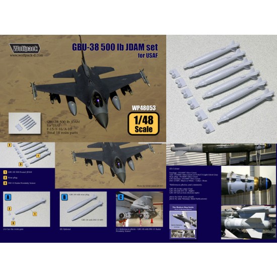 1/48 USAF F-15/16/A-10 GBU-38 500 lb JDAM set