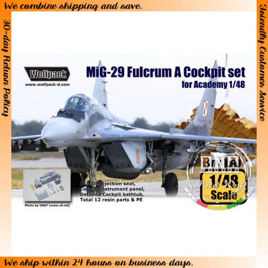 1/48 MiG-29 (9.12) Fulcrum A Cockpit Set for Academy kit