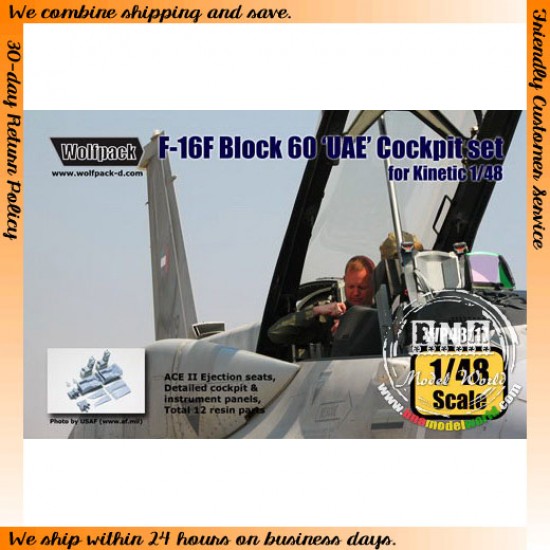 1/48 F-16F Block 60 'UAE' Cockpit Set for Kinetic kit
