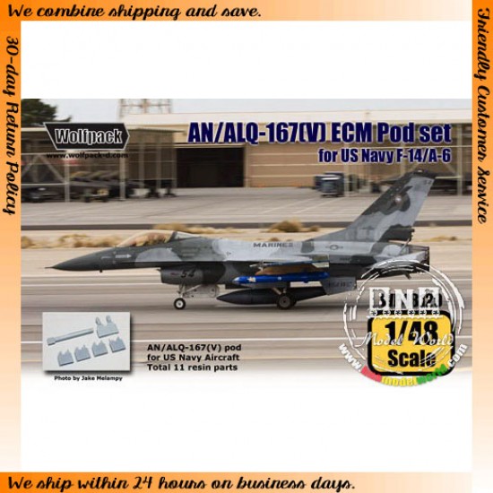 1/48 AN/ALQ-167(V) ECM Pod Set for US Navy F-14/A-6/F-16 NSAWC