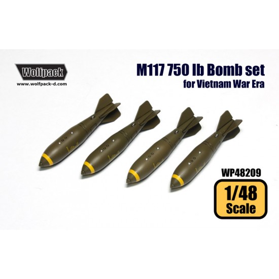 1/48 M117 750 lb Bombs Set for Vietnam War Era (4 bombs)