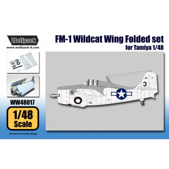 1/48 Grumman FM-1 Wildcat Wing Folded Set with Decals for Tamiya kit