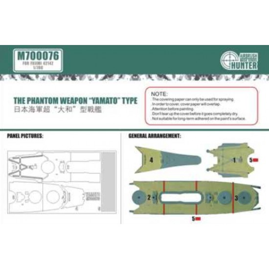 1/700 IJN Battleship The Phantom Weapon "Yamato" Deck Masking Sheet Fujimi kit #42142