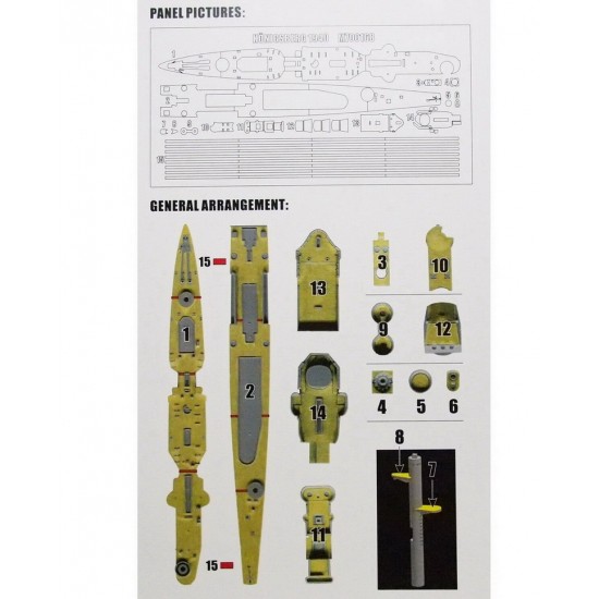 1/700 German Konigsberg Deck Painting Mask for Flyhawk kit #FH1125