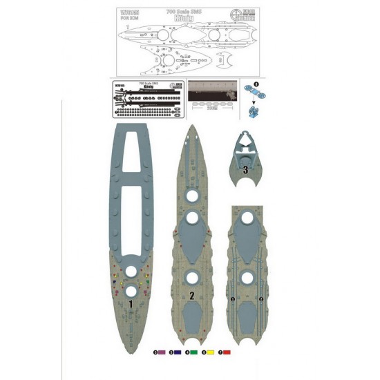 1/700 WWI SMS Battleship Konig Wood Deck for ICM kit #S014