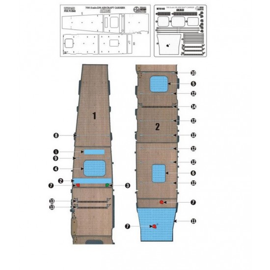 1/700 IJN Akagi Wooden Deck for Fujimi kit #46004