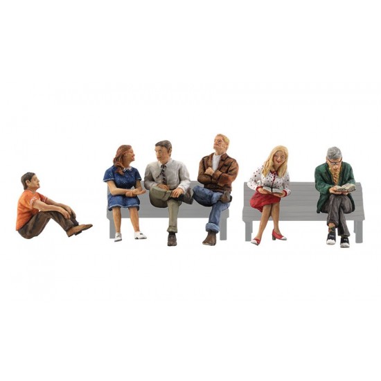 HO Scale People Sitting (2 women & 4 men)