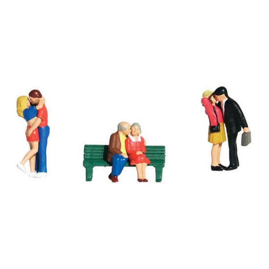 HO Scale Lovers (3 couples & 1 bench)