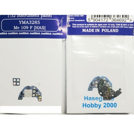 1/32 Me 109 F Instrument Panel for HOBBY 2000 / Hasegawa kits