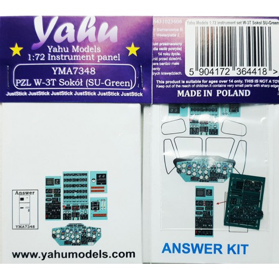 1/72 PZL W-3T Sokol (Su-Green) Instrument Panel for Answer kits