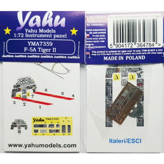 1/72 F-5A Tiger II Instrument Panel for Italeri/ESCI kit