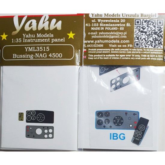 1/35 Bussing-NAG 4500 Instrument Panel for IBG kits