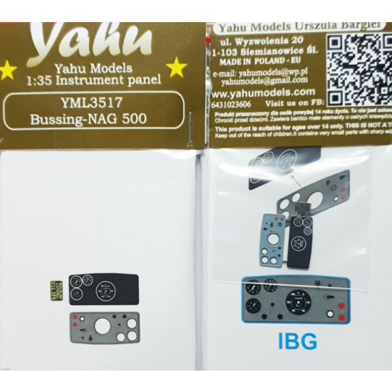 1/35 Bussing-NAG 500 Instrument Panel for IBG kits