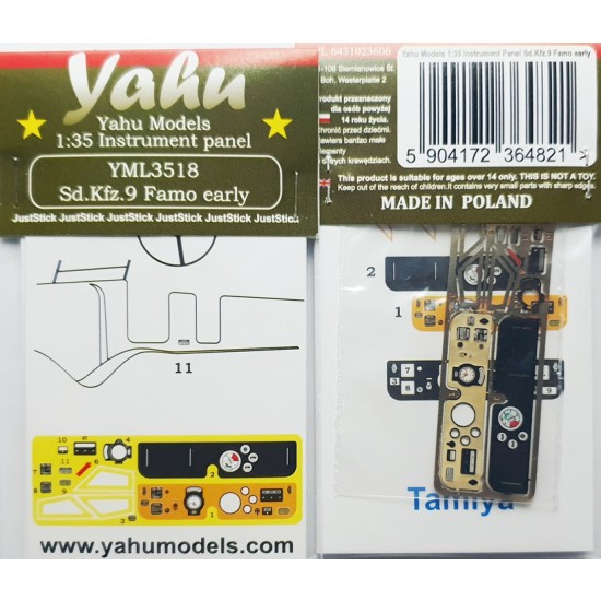 1/35 Sd.Kfz. 9 Famo Early Instrument Panel for Tamiya kit