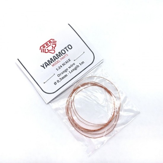 1/24 Orange Wire 0.3mm 1m