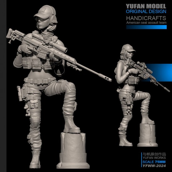 1/35 Resin Soldier Model Kit America Seal Assault Team Female Warrior Unpainted 