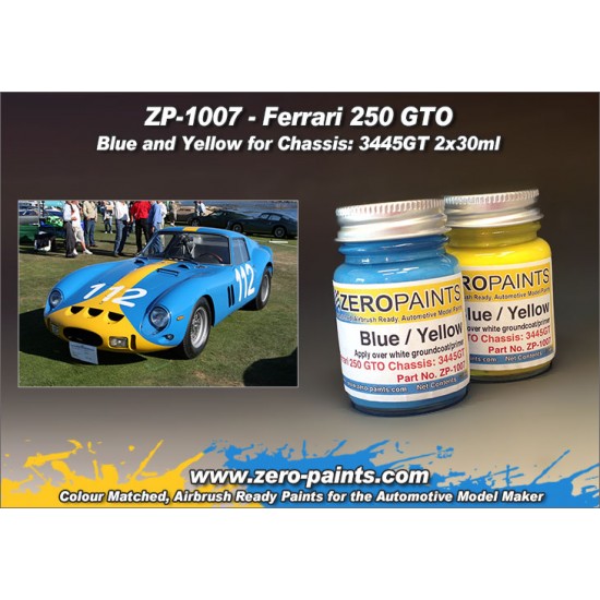 Ferrari/Maserati Paint - Blue and Yellow for Ferrari 250 GTO Chassis: 3445GT 2x30ml
