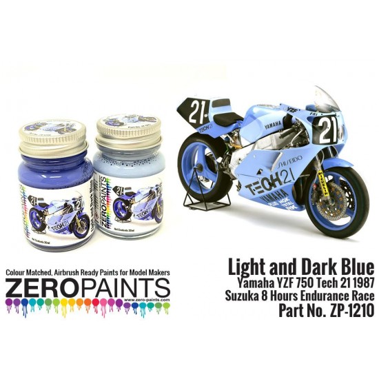 Light and Dark Blue Yamaha YZF 750 Tech 21 Paint Set (2 x 30ml)