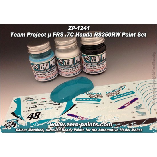 Team Project u Honda RS250RW Paint Set for Hasegawa kits 3x30ml