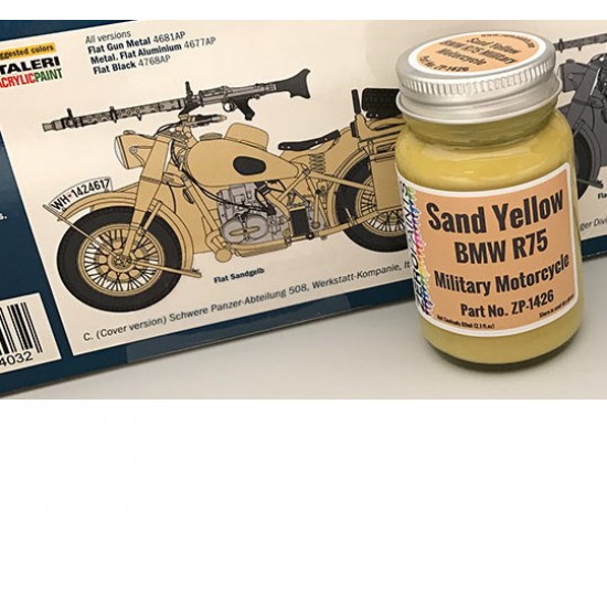 BMW R75 German Military Motorcycle Paint - Sand Yellow 60ml