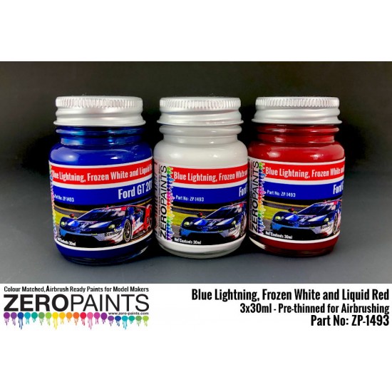 Ford GT 2018 Paint Set - Liquid Red, Frozen White, Blue Lightning 3x30ml