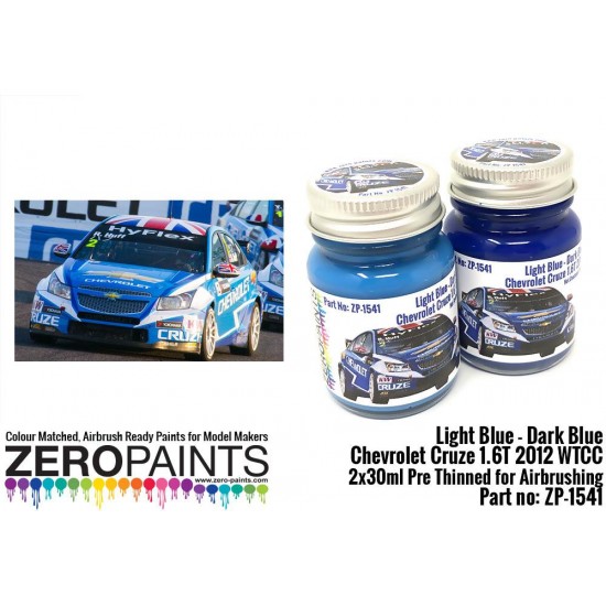 Light Blue / Dark Blue Paint for Chevrolet Cruze 1.6T 2012 WTCC (2 x 30ml)