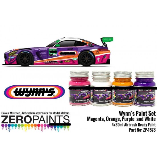 Wynn's Sponsor Paint Set: Magenta, Purple, Orange and White (4 x 30ml)
