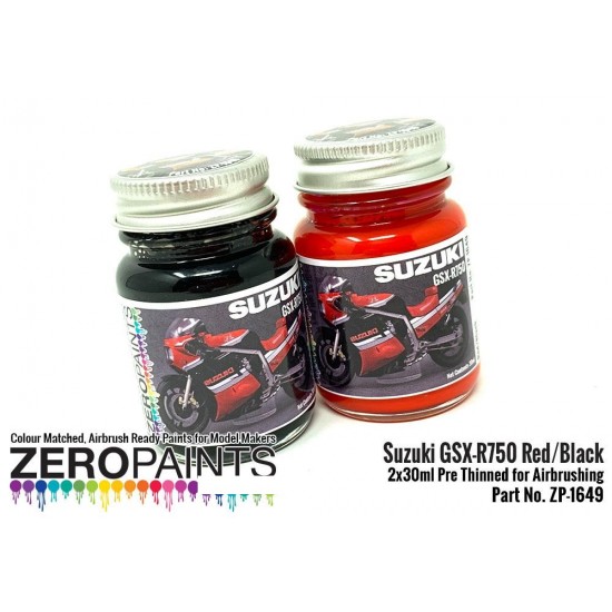 Suzuki GSX-R750 Red/Black Paint Set (2x 30ml)