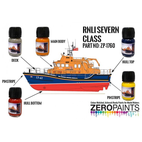 RNLI Lifeboat Severn Class Paint Set (5x30ml)