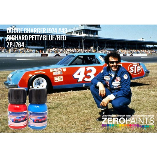 Dodge Charger 1974 #43 Richard Petty Blue/Red Paint Set (2x 30ml)