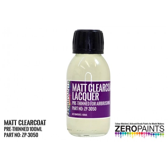 Matt Clearcoat Lacquer (100ml) Pre-Thinned for Airbrushing