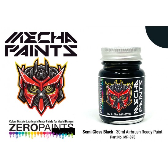 Mecha Paint - Semi-Gloss Black (30ml, pre-thinned ready for Airbrushing)