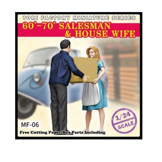 1/24 60'-70' Salesman & House Wife (2 Figures)