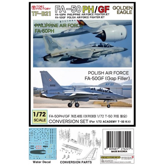 1/72 FA-50PH / FA-50GF Conversion Kit for Academy T-50 Kit