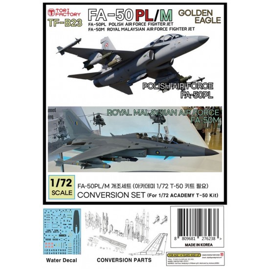 1/72 FA-50PL, FA-50M Conversion Kit for Academy T-50 Kit