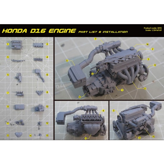 1/24 Honda D16 Engine