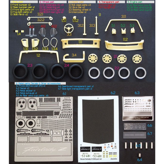 1/24 Nissan Fairlady Z (S30) part set for Tamiya kit
