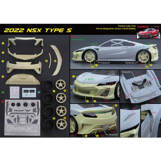1/24 2022 NSX Type SD Detail parts for Tamiya kits