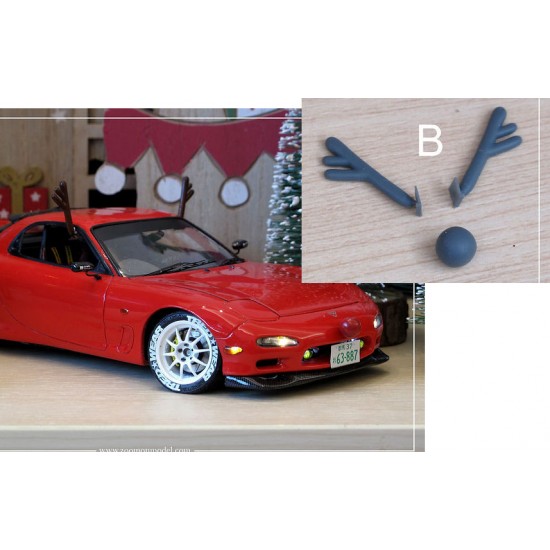 1/24 Christmas Reindeer Antlers (B) for Civilian Car