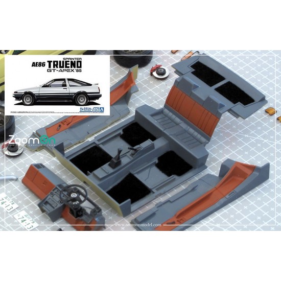1/24 Toyota AE86 #Black Carpet set for Aoshima kit